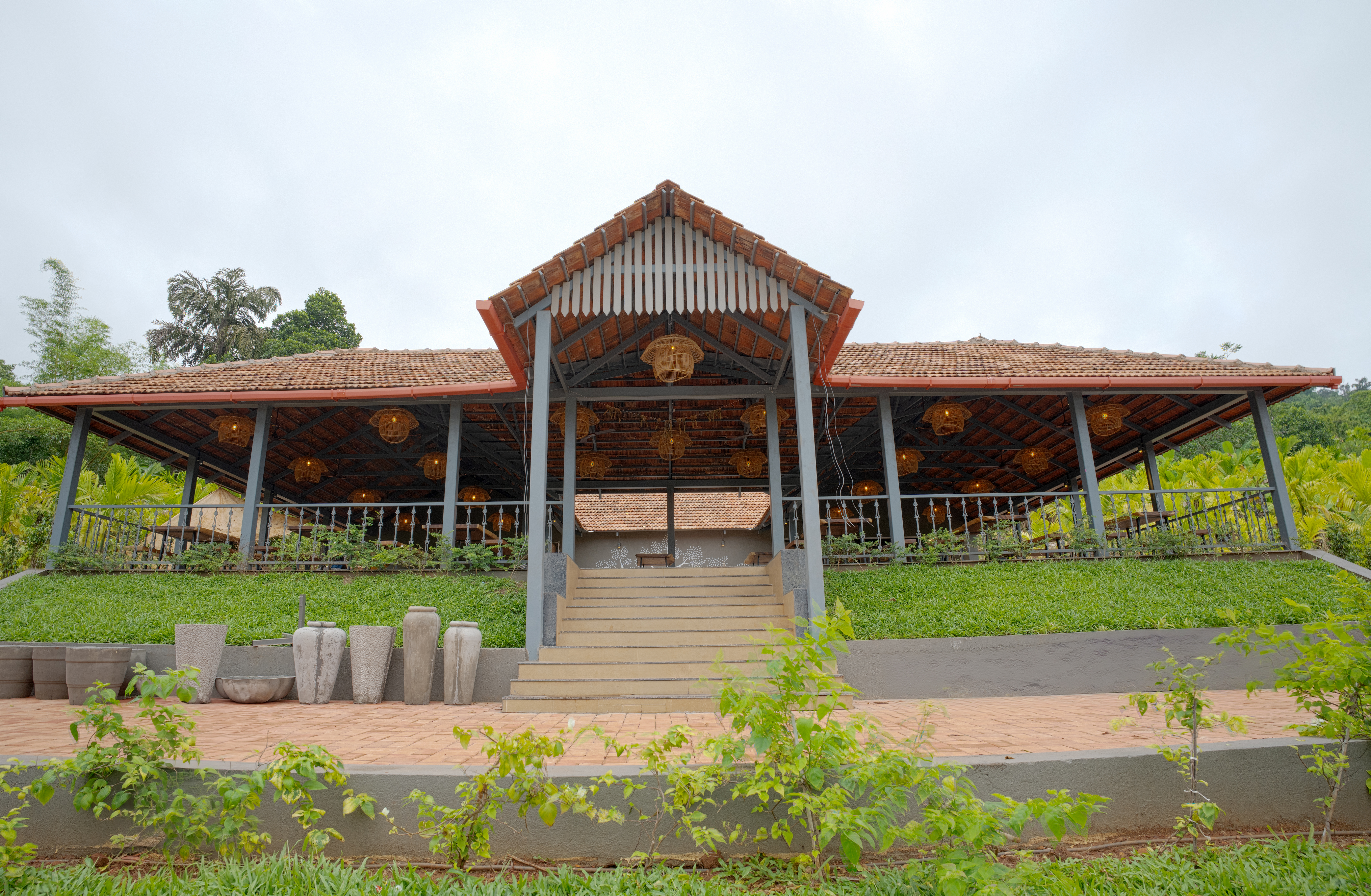 Riverside restaurant seating